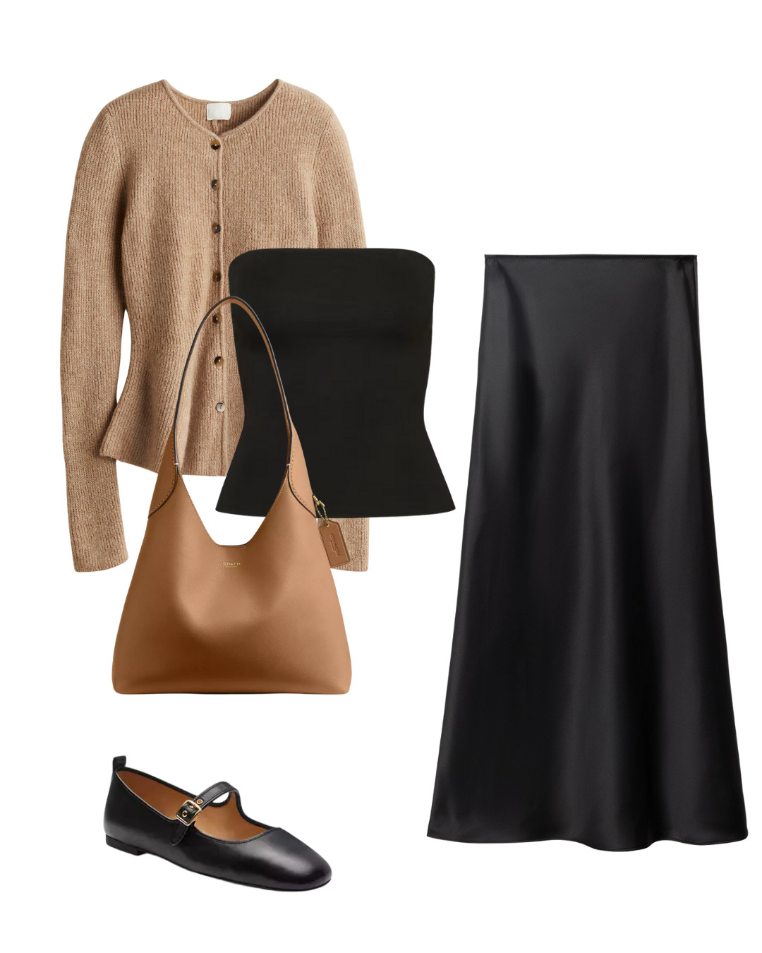 casual outfit 

The bandaeu top is perfect for so many outfits and combinations. A perfect maxi skirt, and knitted cardigan perfect for fall. Autumn colors like beige and black. Coach bag and ballet flats.   

 #LTKSeasonal #LTKStyleTip #LTKItBag