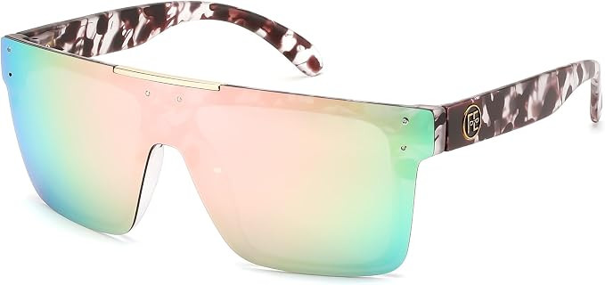 FEISEDY Polarized Sunglasses for Men, Oversized Square Flat Mirrored Z87 Lens, Fishing Driving Go... | Amazon (US)