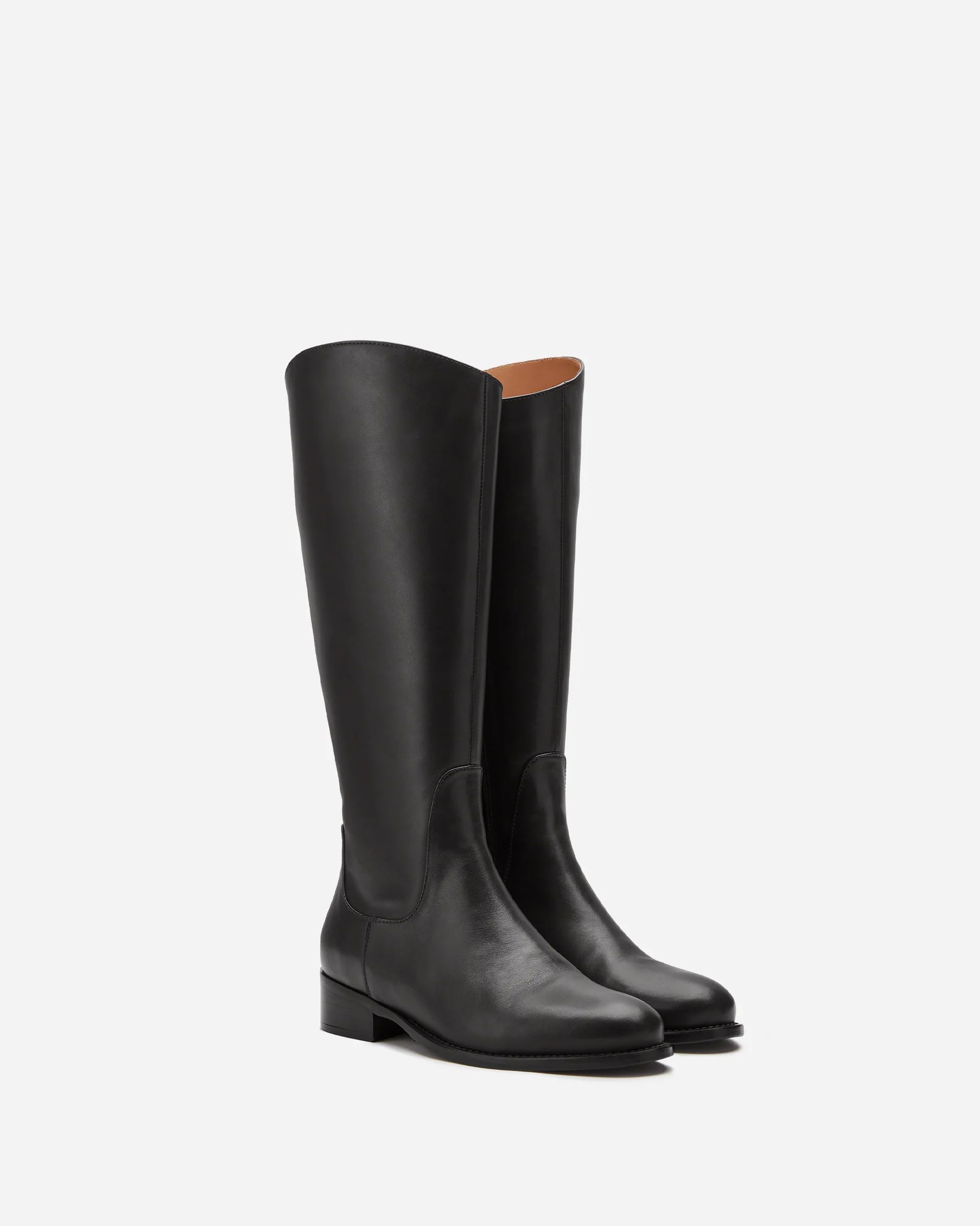 Verity Knee High Boots in Black Leather | DuoBoots