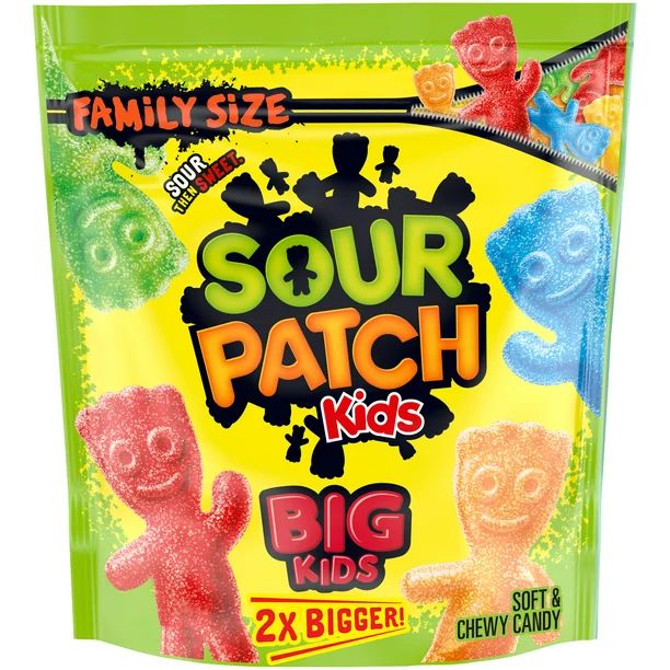 SOUR PATCH KIDS Big Soft & Chewy Candy, Family Size, 1.7 lb Bag | Walmart (US)