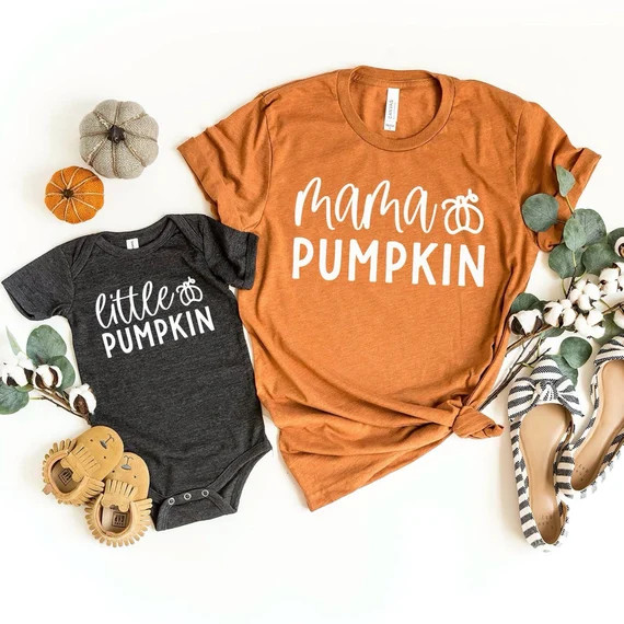 Mommy and Me Fall Shirts Mama Pumpkin Shirt Little Pumpkin - Etsy | Etsy (US)