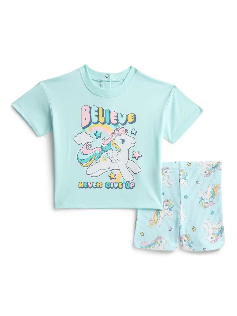 My Little Pony Baby Girls Graphic Tee and Bike Shorts Set, 2-Piece, Sizes 0/3M-24M | Walmart (US)