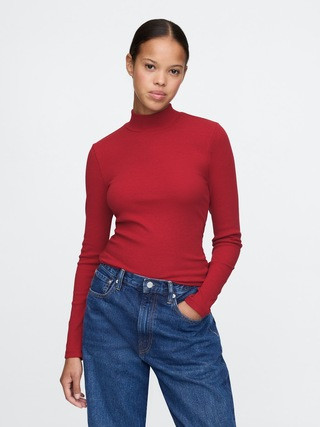 Modern Rib Cropped Mockneck Shirt | Gap (US)