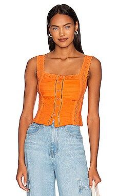 Free People Maggie Lace Tank in Super Tropical from Revolve.com | Revolve Clothing (Global)