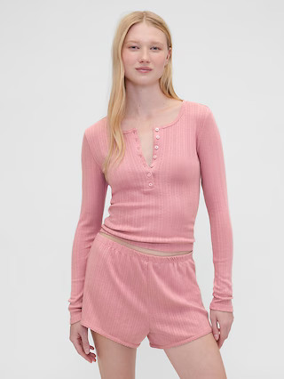 Gap × Summer Fridays Pointelle Henley PJ Top | Gap (US)