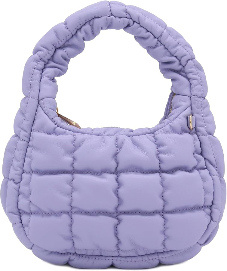 Mini Quilted Soft PU Leather Crescent Puffer Crossbody Evening Bag | Amazon (US)
