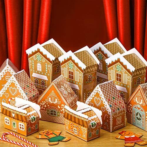 Yinder 25 Pcs Christmas Gingerbread House Decoration Christmas Countdown Calendar Boxes Paper Hou... | Amazon (US)