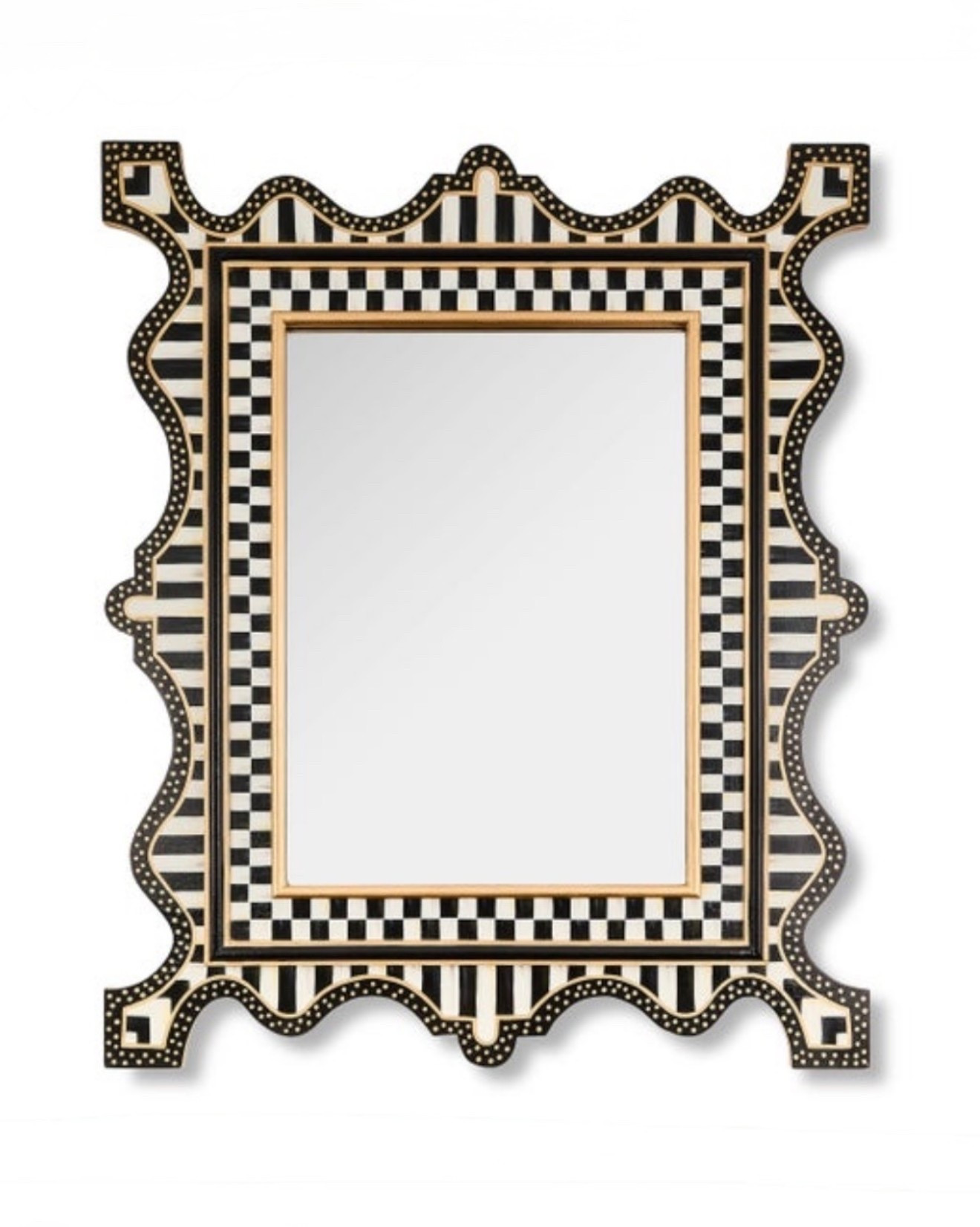 Mackenzie Childs 
Courtly Check & Stripe Large Wall Mirror

Reflect your personality and style with this hand-painted Courtly Check & Stripe Small Wall Mirror. Features keyhole hanging mechanism at back for both horizontal and vertical hanging.

#LTKActive #LTKHome #LTKmomlife