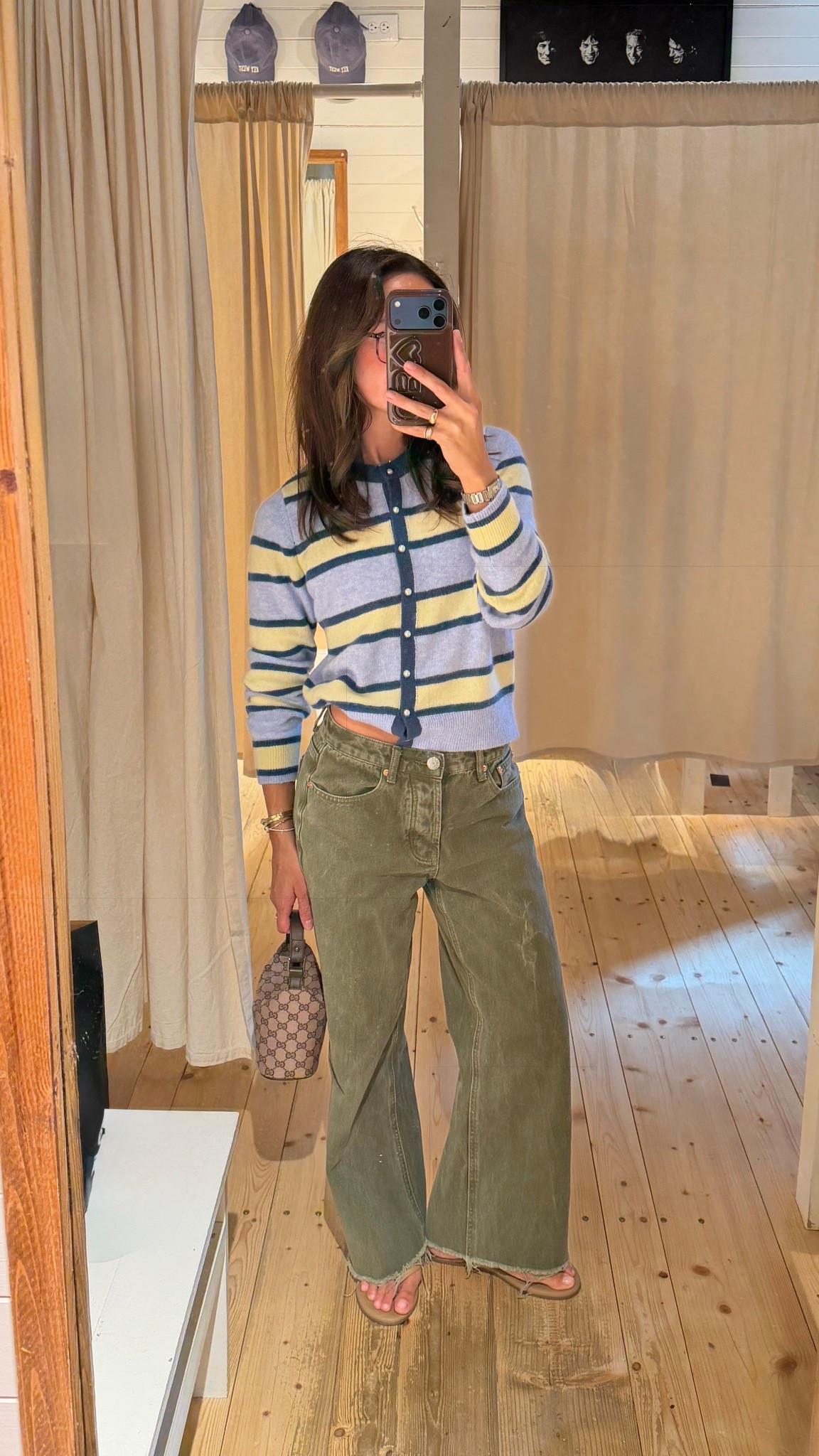 Small sweater 24 jeans! The Abercrombie jeans in light brown are very similar/look greenish in real life!