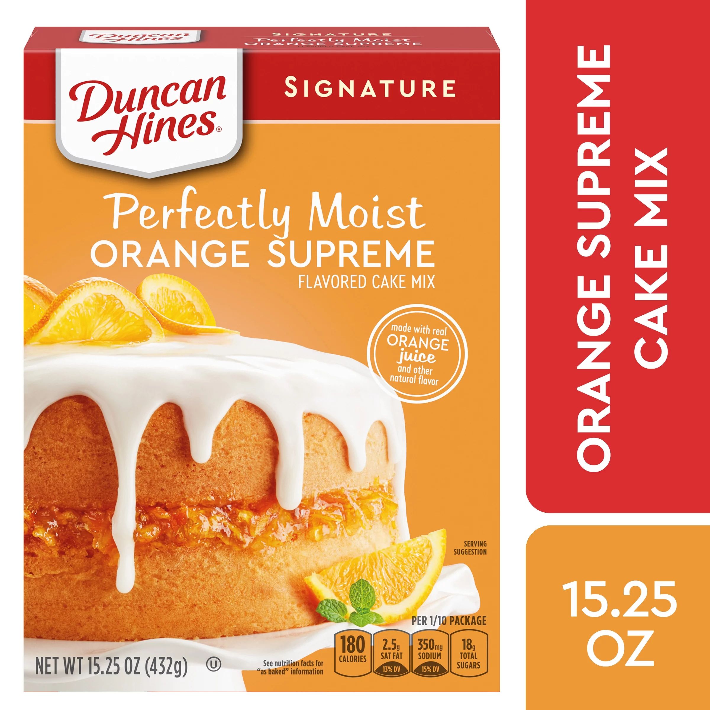Duncan Hines Signature Perfectly Moist Orange Supreme Cake Mix, 15.25 Oz | Walmart (US)