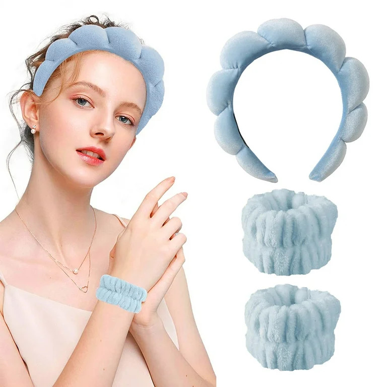 Girls' headband and wrist band hairband, women's skin care headband for makeup, skin care towel h... | Walmart (US)