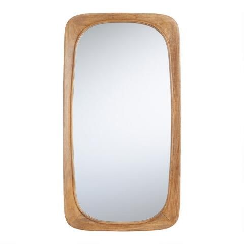 Terra Natural Wood Rounded Edge Wall Mirror | World Market