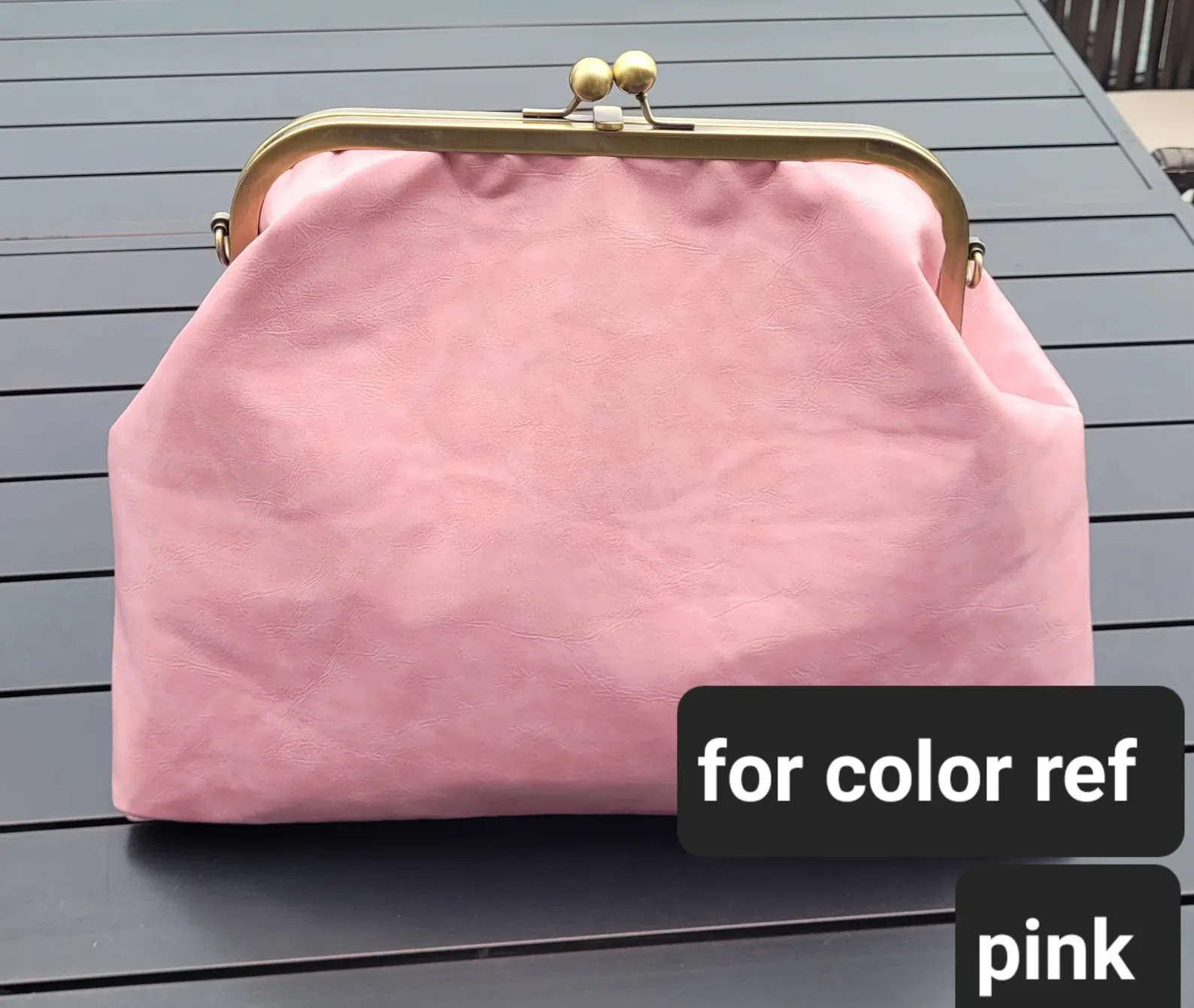 Vegan leather super large oversized 33cm kiss lock clutch bag | Etsy (US)