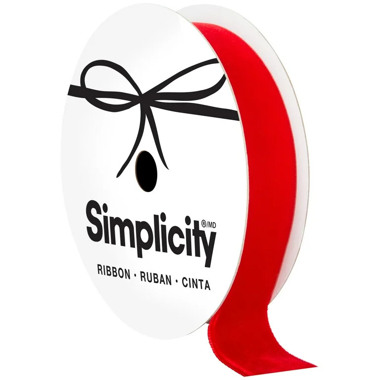 Offray classiq red velvet 0.875in x 12ft for crafts and gifting | Walmart (US)