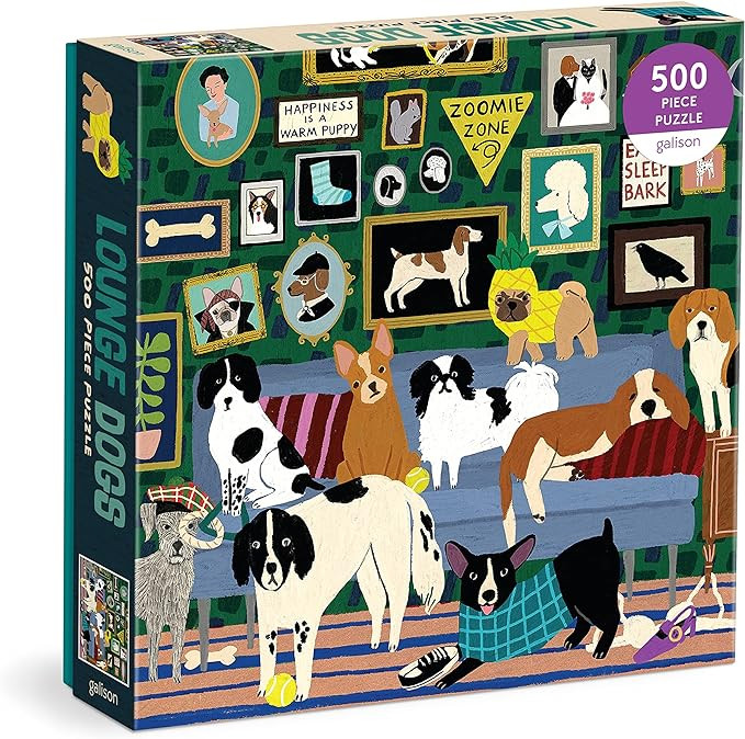 Galison Lounge Dogs – 500 Piece Puzzle Fun and Challenging Activity with Bright and Bold Artwor... | Amazon (US)