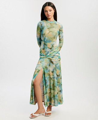 Women's Lea Floral Long-Sleeve Dress | Macy's
