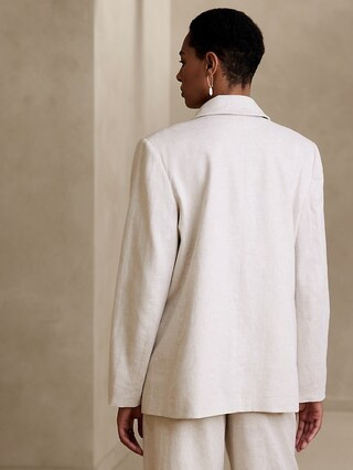 Linen-Cotton Double Breasted Blazer | Banana Republic Factory