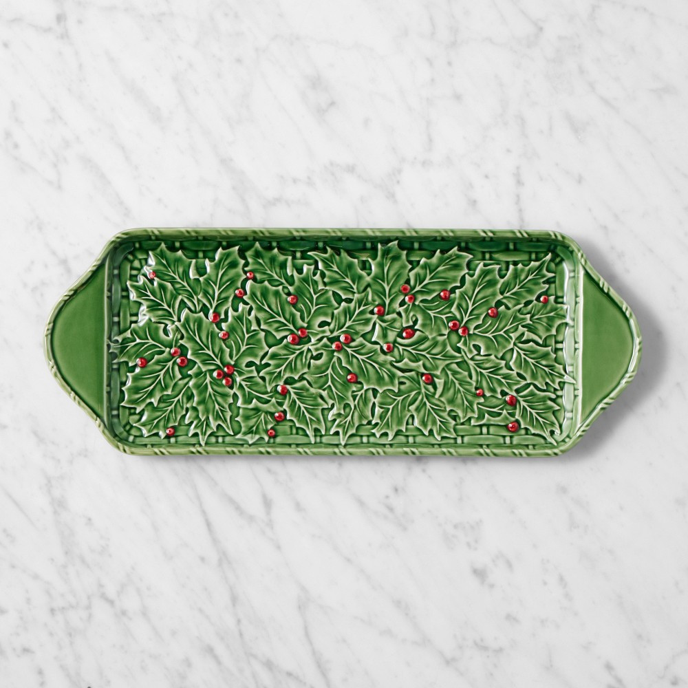 Bordallo Pinheiro Holly Berry Rectangular Platter | Williams-Sonoma