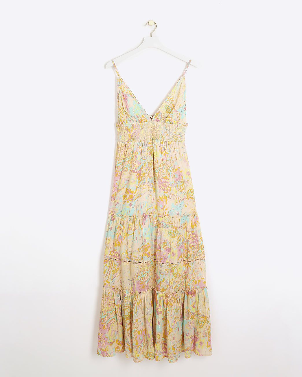 Pink paisley plunge maxi dress | River Island (UK & IE)