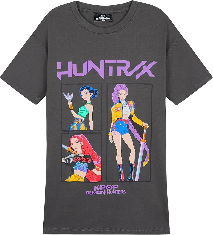 KPop Demon Hunters T Shirt for Girls Teens Officially Licensed Crew Neck Top Short Sleeve Tee Gif... | Amazon (US)