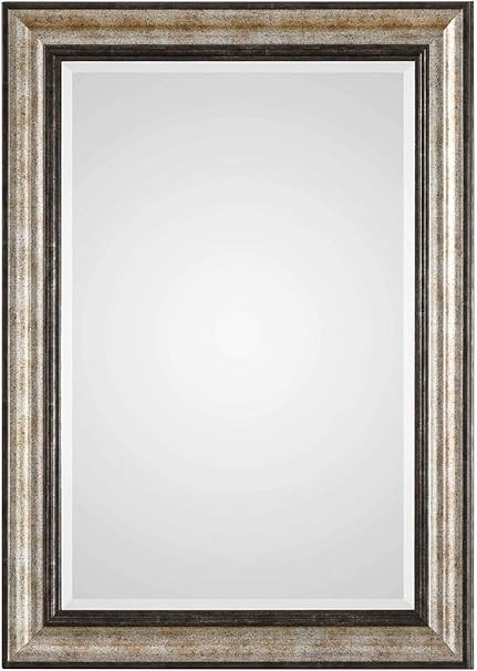 Uttermost Shefford Mirror, Antiqued Metallic Silver/Rustic Dark Bronze, 31" W x 43" H x 1.625" D ... | Amazon (US)