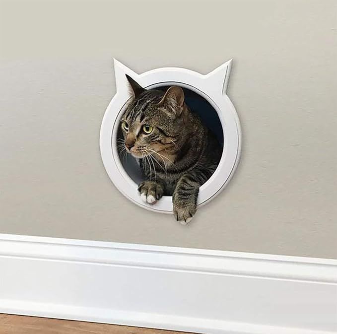 The Kitty Pass Wall Entry cat Door, Cat Door Tunnel, Cat Wall Door Pet Door Hidden Litter Box.n | Amazon (US)