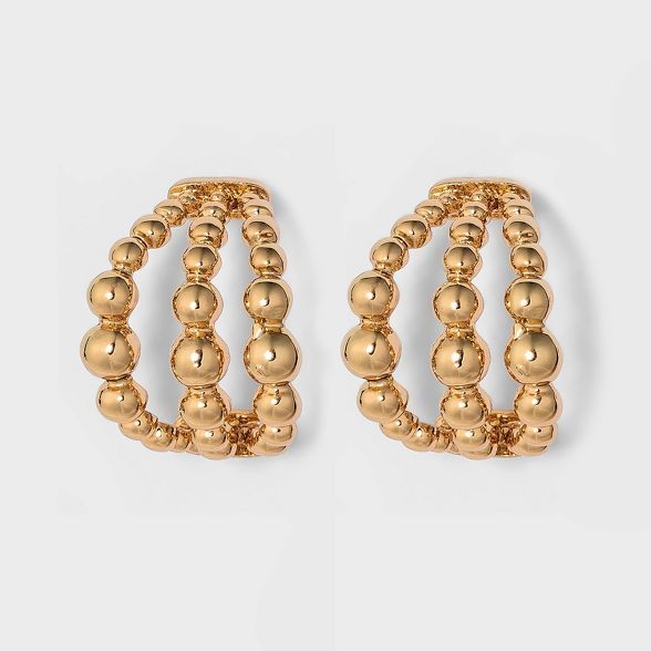 Beaded Small Hoop Earrings - A New Day™ Gold | Target