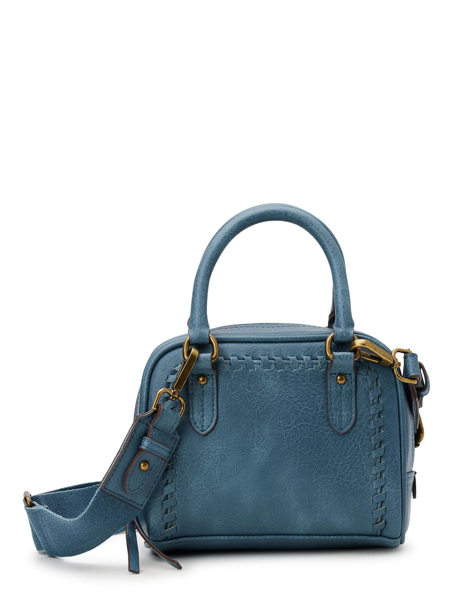 Time and Tru Women's Cambridge Top Handle Crossbody Handbag, Blue | Walmart (US)