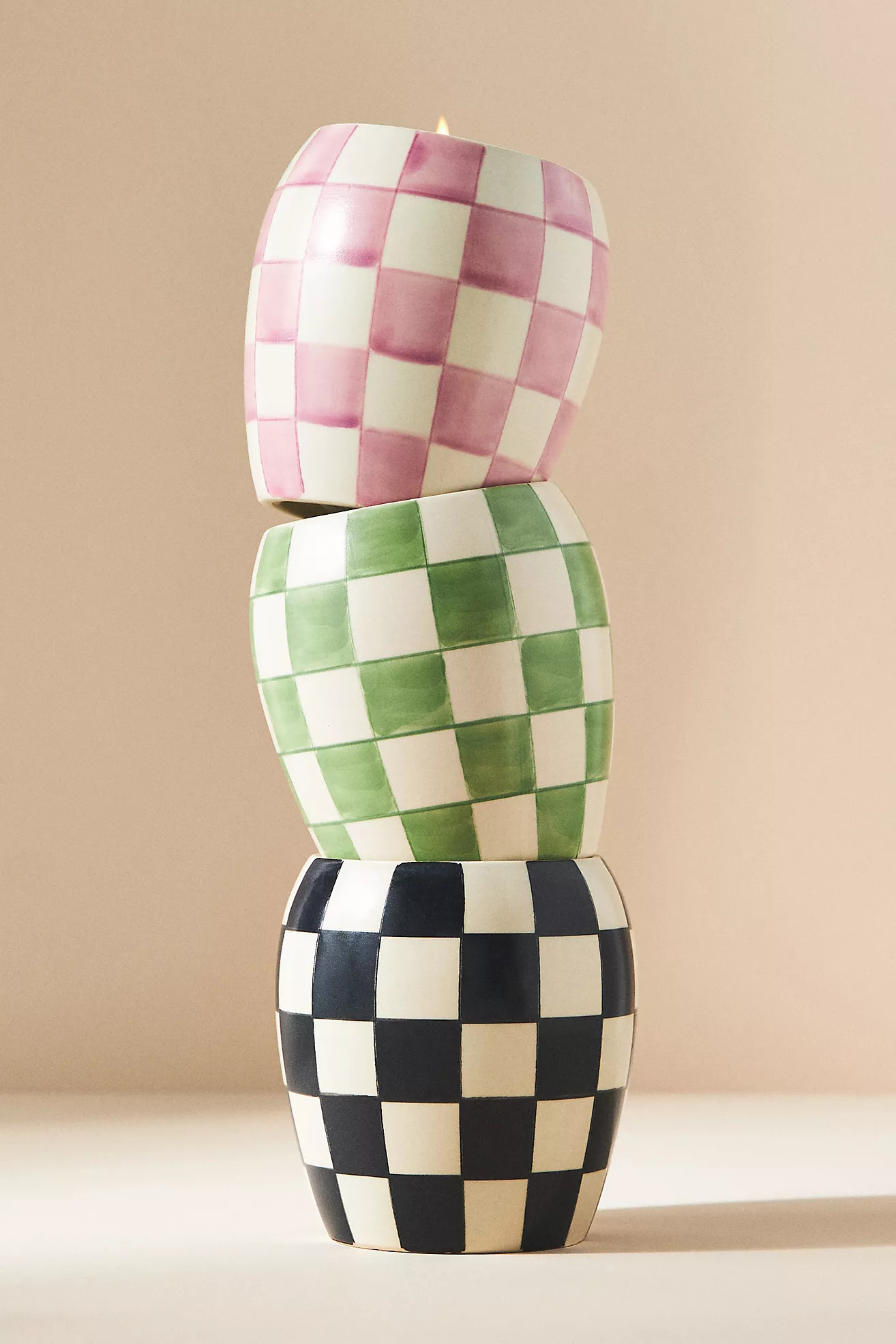 Paddywax Checkmate Lavender Mimosa Porcelain Jar Candle | Anthropologie (US)