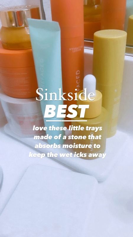 Sinkside BEST 💦 - I have been LOVING these simple little additions to your sinkside situation for bathrooms and kitchens. Made out of a specific water-absorbing stone, these little trays are perfect for your soap, sponge, makeup nearby the sinks. Wet icks, be gone!

Come in a few color options, each set includes 2 squares and 2 rectangles (perfect for 2 sinks for my needs)!



#LTKfamily #LTKhome