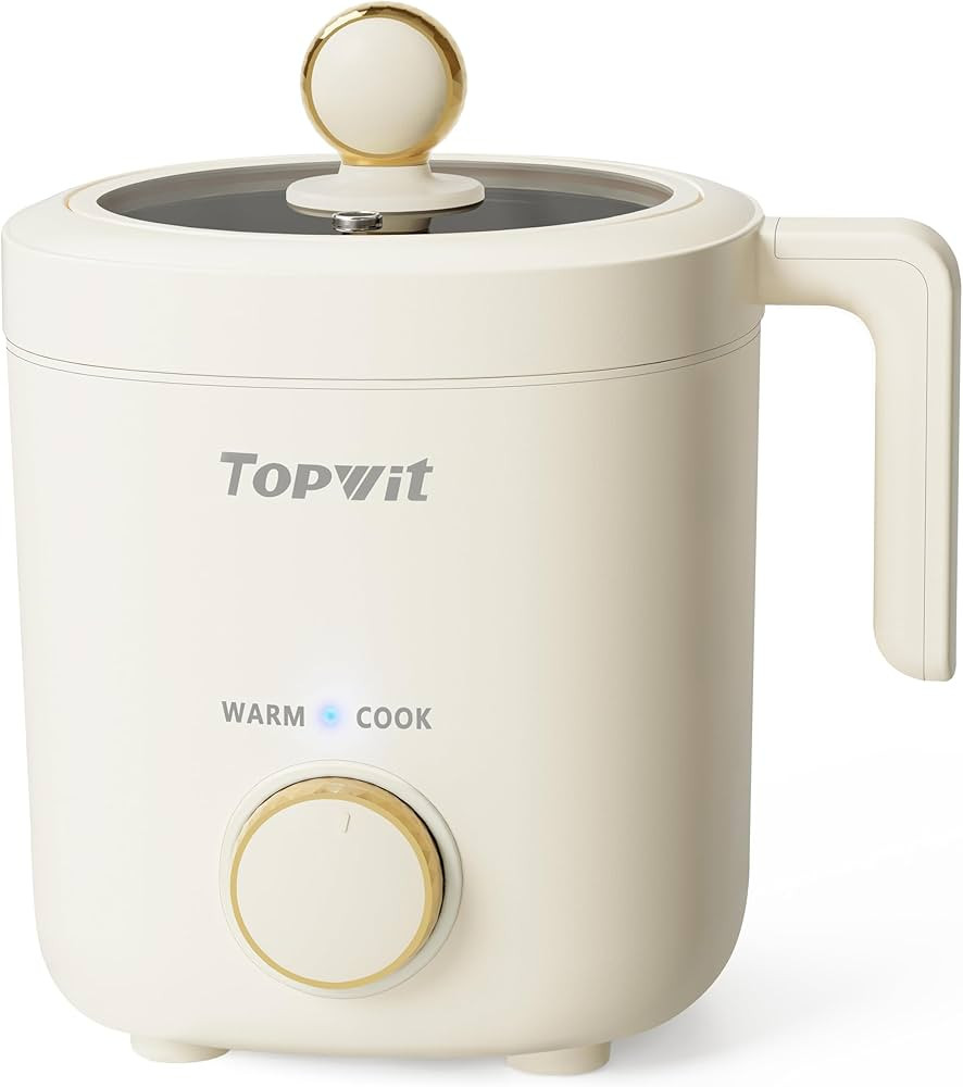 TOPWIT Rice Cooker Small, 2-Cups Uncooked, 1.2L Mini Rice Cooker with Non-stick Coating, BPA Free, Portable Rice Maker with One Touch & Keep Warm Function, Beige | Amazon (US)