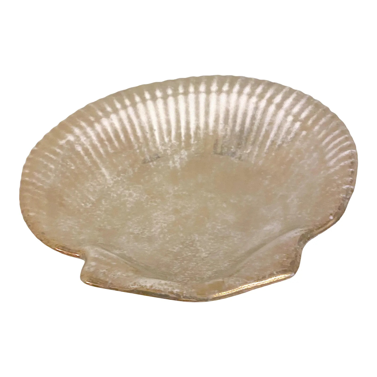 Vintage Speckled Gold Shell Bowl | Chairish