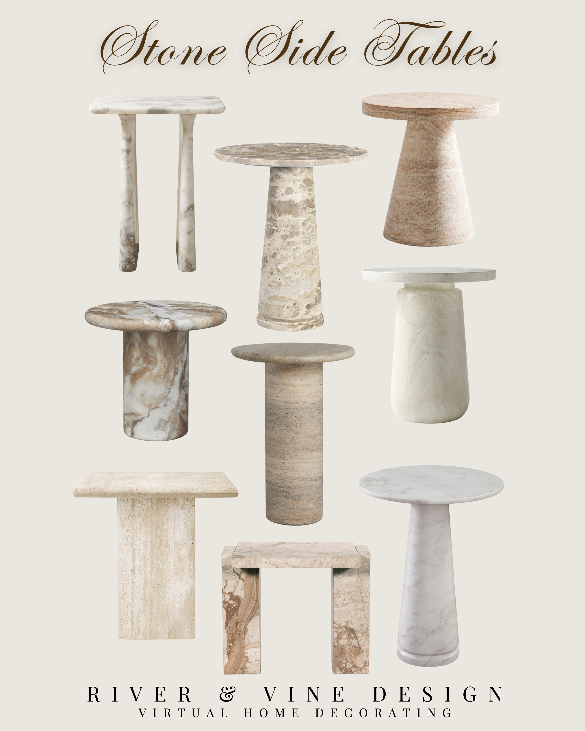 Stone side tables are one of my favorite ways to make a room feel instantly elevated. ✨

They add texture, weight, and that collected designer feel without needing a ton of styling. I love mixing softer upholstery with stone because it creates contrast and makes a space feel more layered and intentional.

Rounded silhouettes, warm travertine, dramatic marble, creamy limestone… these are the pieces that quietly make the whole room look more expensive. 

 #LTKHome