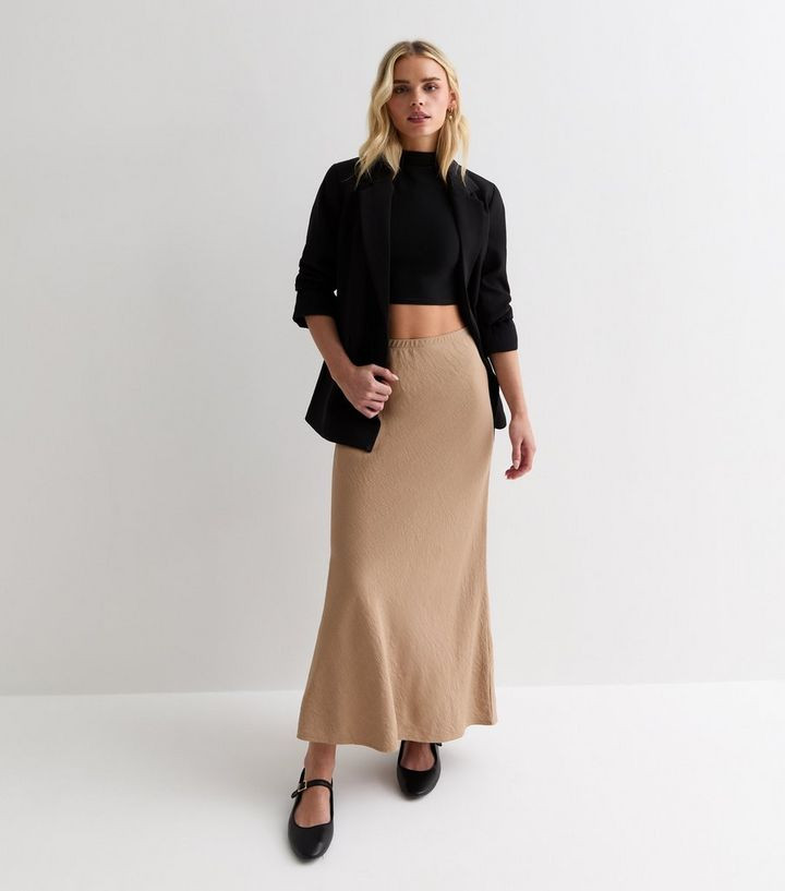 Petite Stone Textured Midi Skirt | New Look | New Look (UK)
