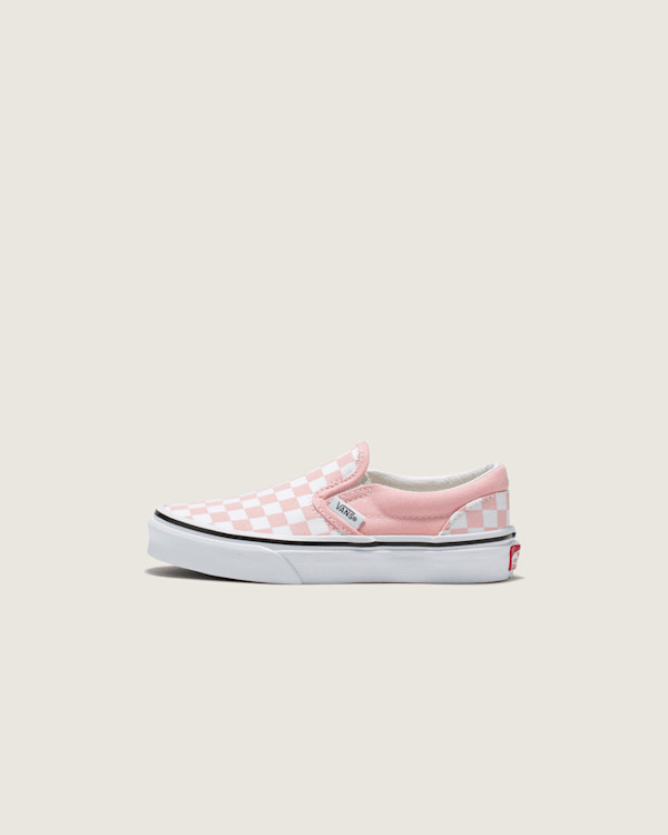 Vans Little Kids Classic Slip-On Checkerboard Shoes (Powder Pink / True White) - 2.5 | Vans (US)