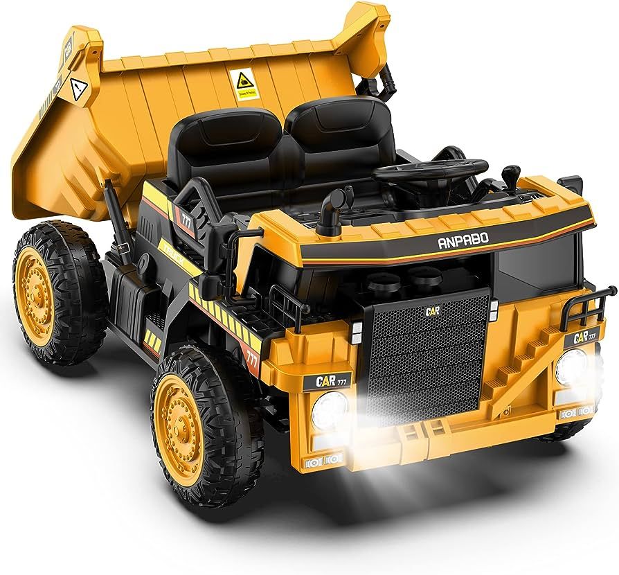 ANPABO Ride on Dump Truck, 12V Ride on Car with Remote Control, Electric Dump Bed and Extra Shove... | Amazon (US)