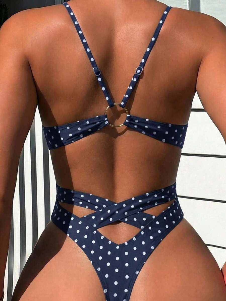 Swim SXY 2026 New Spring/Summer Women's One-Piece Swimsuit, Sexy Backless Triangle Tight-Fitting Swimwear, Beach Vacation Set, European And American Style | SHEIN