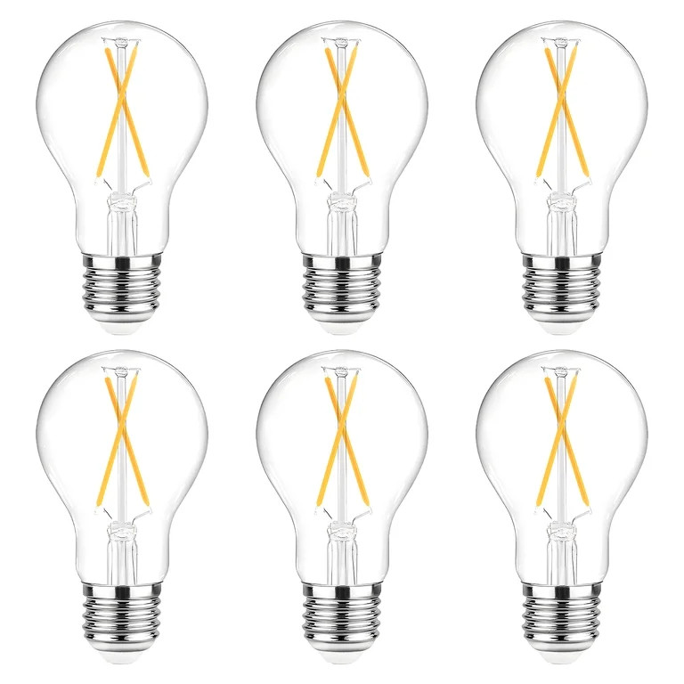 DAYBETTER A19 Vintage LED Edison Bulbs,NO-Dimmable Light Bulb 60W Equivalent,2700K Warm White, 8W... | Walmart (US)