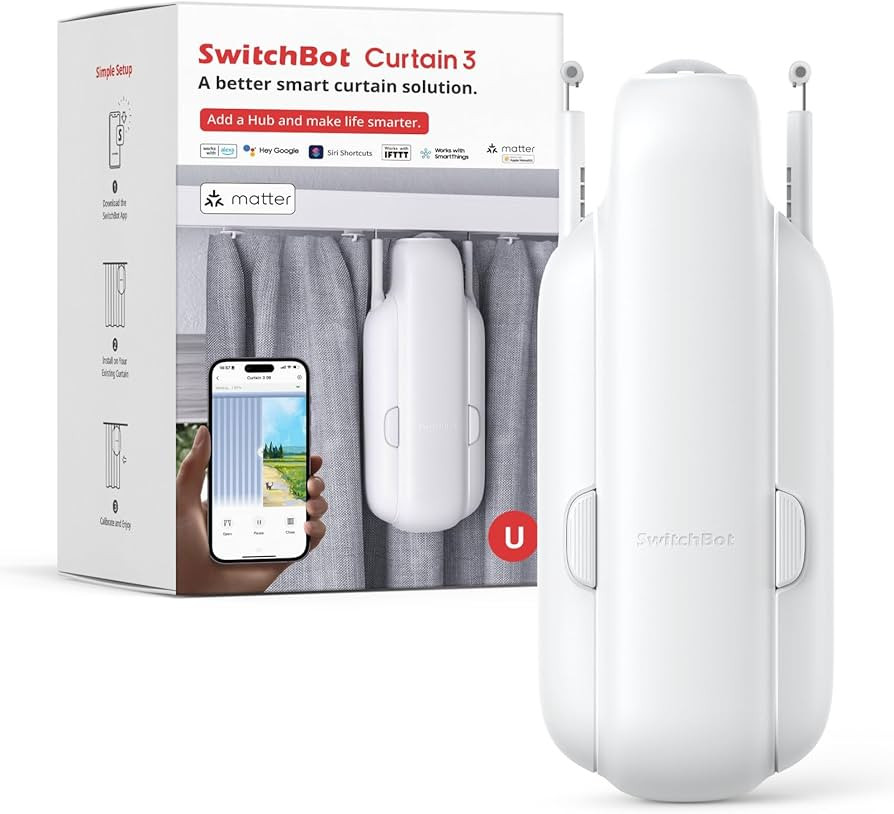 SwitchBot Automatic Curtain Opener - Bluetooth Remote Control Smart Curtain with App, Upgraded Hi... | Amazon (US)