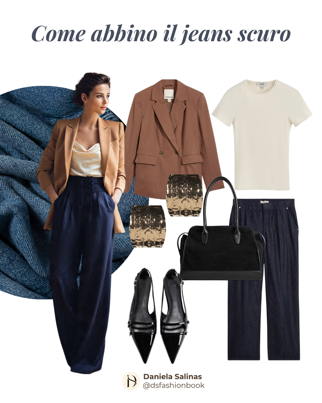 Come abbinare il jeans scuro in modo elegante e versatile  
Il jeans scuro è uno dei capi più strategici del guardaroba: slancia, valorizza ogni silhouette e si adatta a look casual, chic e più formali. In questo carosello trovi 5 idee outfit per indossarlo da mattina a sera, con abbinamenti semplici ma d’effetto.

Dalle righe al trench, dalla camicia azzurra al gilet, dal rosso luminoso al blazer cammello: ogni look mostra come creare outfit equilibrati, moderni e facili da replicare. Se stai costruendo un guardaroba funzionale e raffinato, il denim scuro è un alleato perfetto. 

 #LTKitalia #LTKeurope #LTKjeans