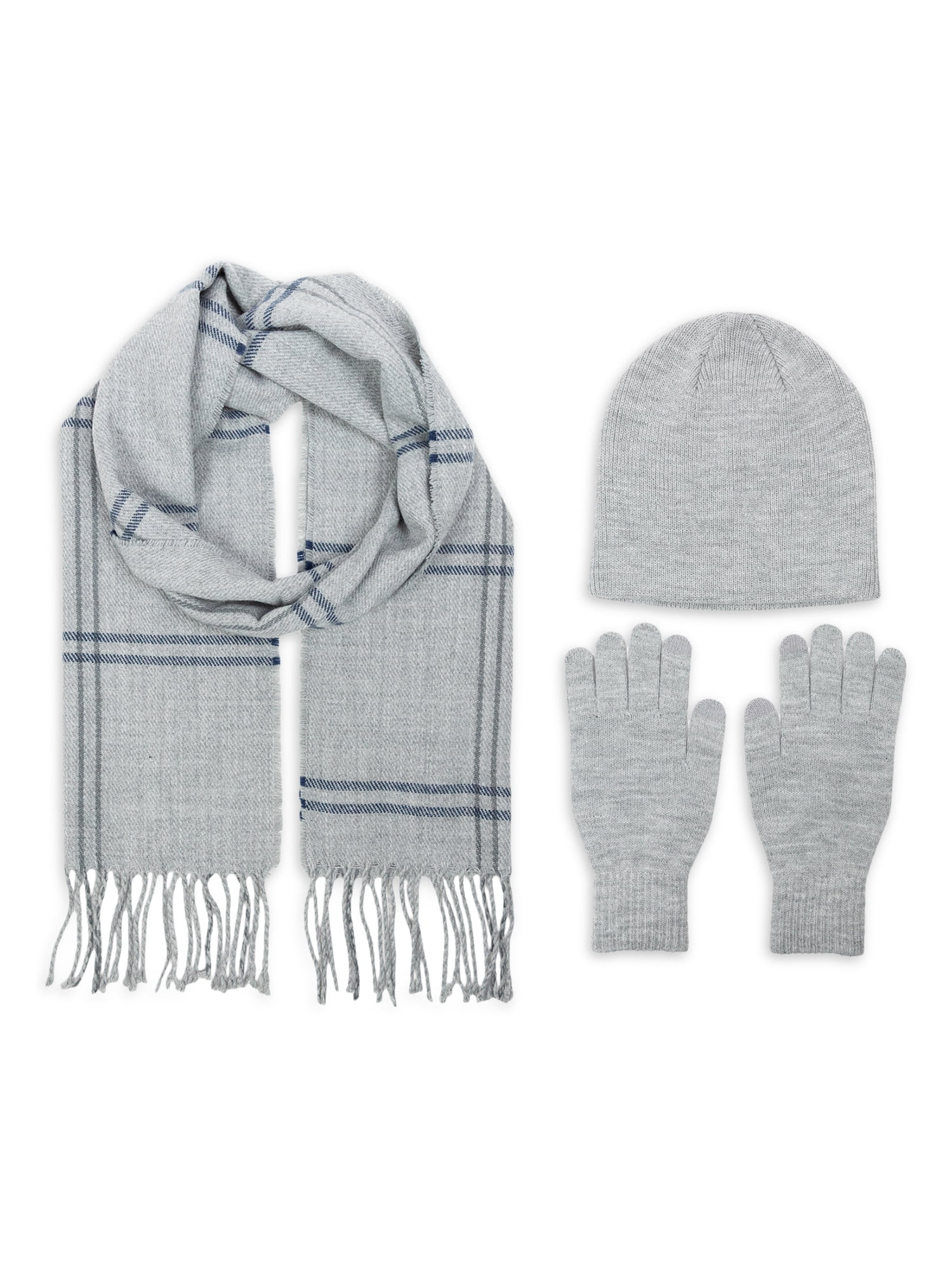 Mens Berkshire Cold Weather 3 Piece Set: Beanie Style Hat, I-Touch Gloves and Scarf | Walmart (US)