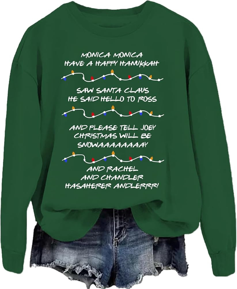 DIOMMELL Christmas Friends Sweatshirt For Women Monica Ross Sweatshirt For Christmas | Amazon (US)