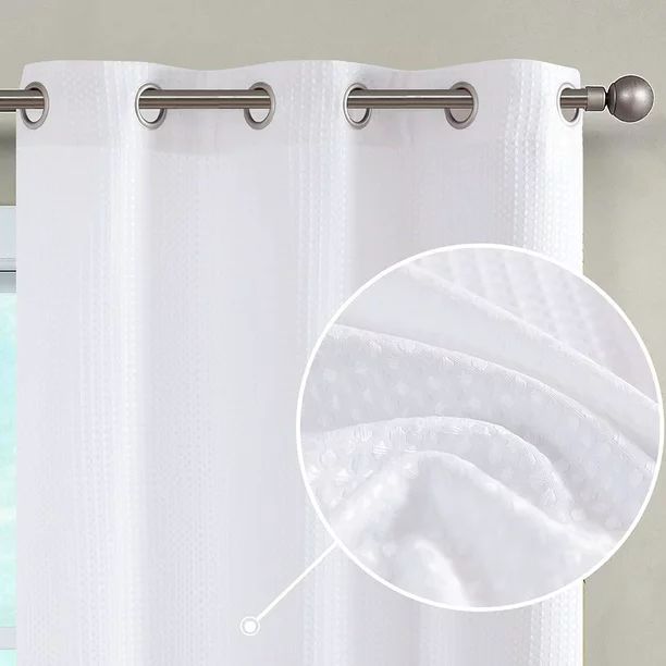 CURTAINKING Waffle Weave Textured Curtains 63 inch Farmhouse Light Filtering Drapes for Living Ro... | Walmart (US)