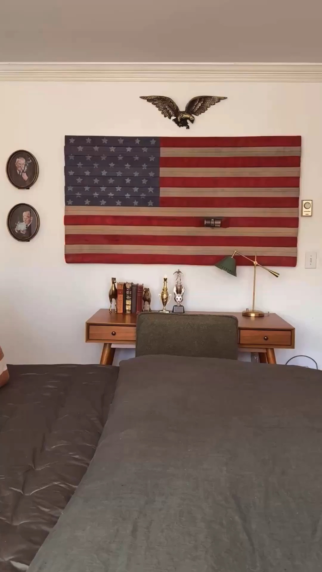 Love this desk for reading and getting homework done. My client had this flag art, but a vintage flag would look so good!💫

#LTKMens #LTKHome #LTKmomlife