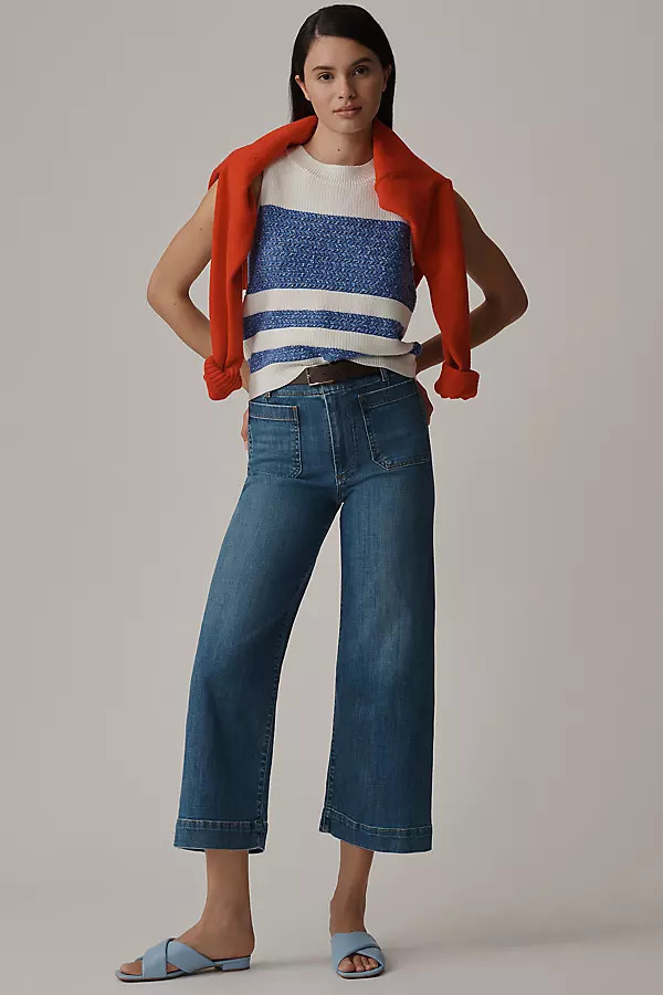 The Colette Denim High-Rise Cropped Wide-Leg Jeans by Maeve | Anthropologie (US)