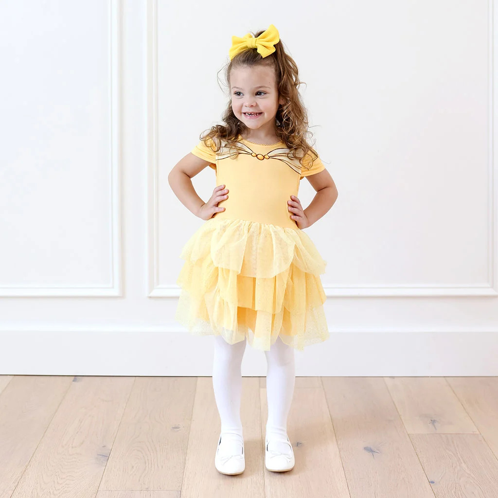 Disney Princess Yellow Girl Toddler Tulle Dress | Belle | Posh Peanut