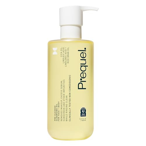 Prequel Skin Pre-Gleanse Oil Cleanser for Face. Double Cleansing Oil Skincare for Women with Cica and more. Non-Comedogenic Makeup Remover. Unscented Gentle Formula For All Skin Types. 13.5oz | Amazon (US)