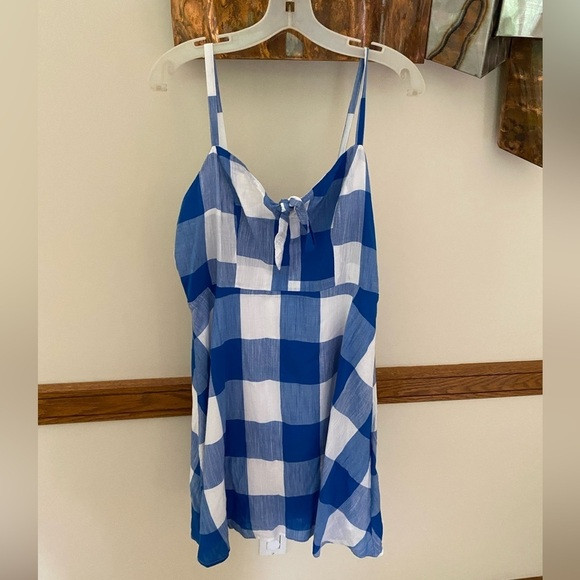 Old Navy blue & white gingham dress size large | Poshmark