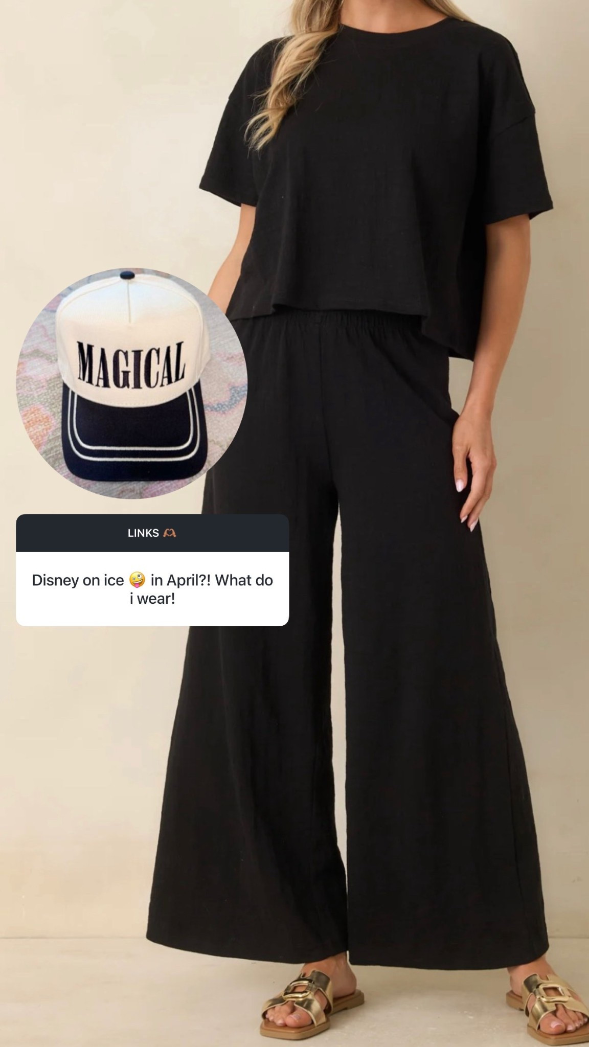 what to wear // Disney on ice // two piece set // postpartum set // pregnancy set // style tips // Disney hat