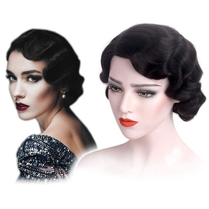 STfantasy 20S Finger Wave Wig Flapper Curly Synthetic Hair for Women 1920s Cosplay Costume Hallow... | Amazon (US)